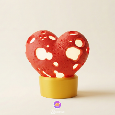 Heart-Shaped Moon Lamp