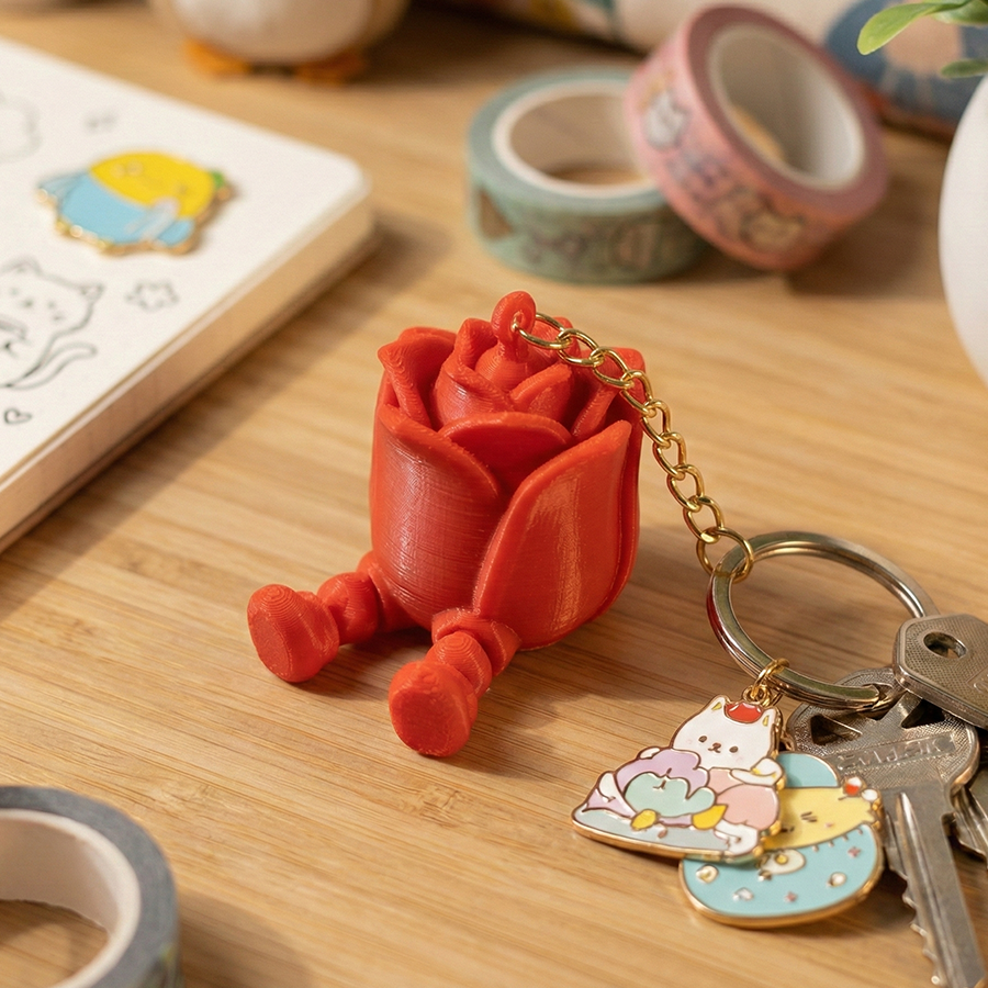 Valentine's Day Rose Keychain - Image 2